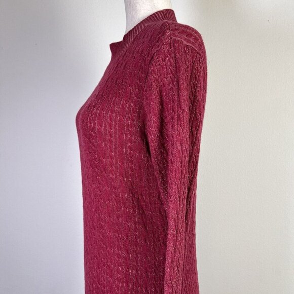 Abercrombie and Fitch Knit Longsleeve Dress Women's Medium Red Valentines Day - Picture 5 of 15